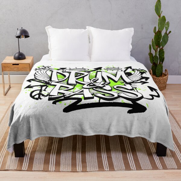 Item preview, DRUM AND BASS  - Graffiti Steez (lime/black)  designed and sold by Discothreadz.