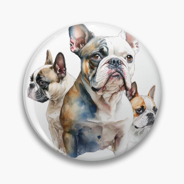Item preview, French Bulldogs in Watercolor designed and sold by GoatAndCamel.