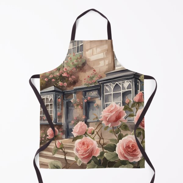 Item preview, A Quintessential English View with Pink Roses in Artificial Intelligence designed and sold by LymphomaLass.