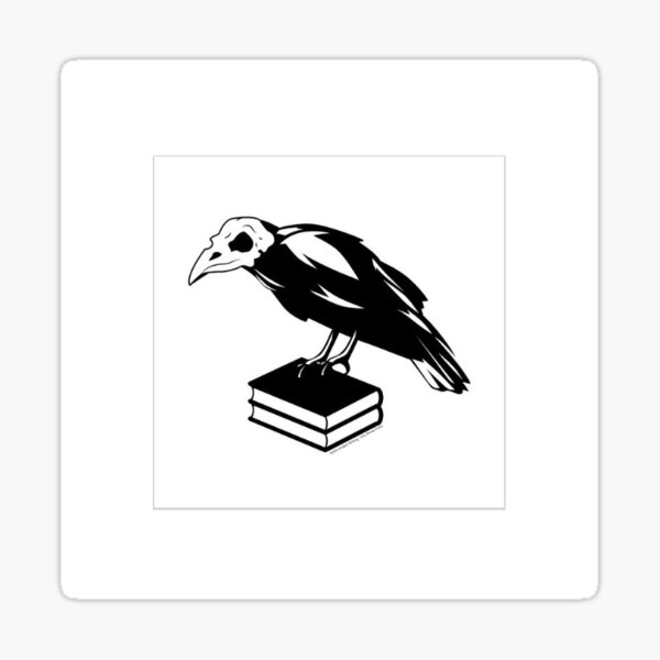 Item preview, B&W Skeletal Book Raven designed and sold by Robinknabel.