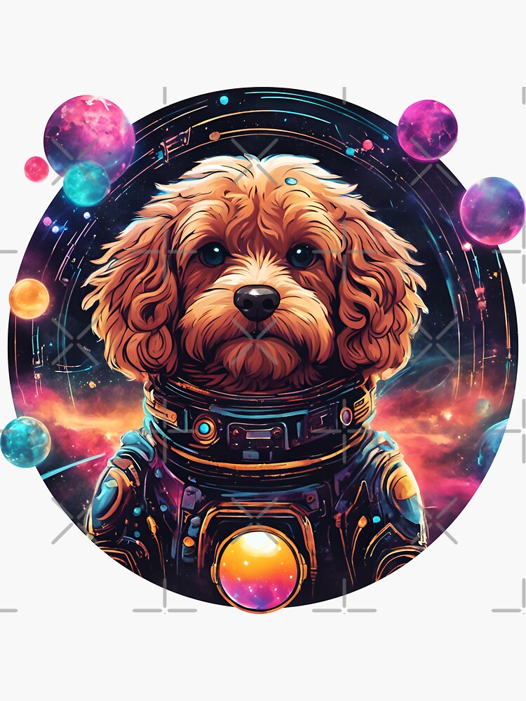 Artwork view, Cute Space Cavapoo designed and sold by inspire-gifts