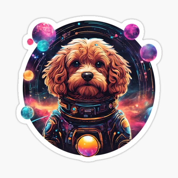 Cute Space Cavapoo Sticker