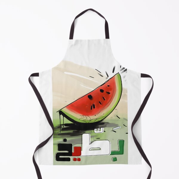 Item preview, عالسكين يا بطيخ أحمر أخضر أبيض أسود- Juicy Watermelon Red Green White Black Bateekh Generative AI designed and sold by FUNqoosh.