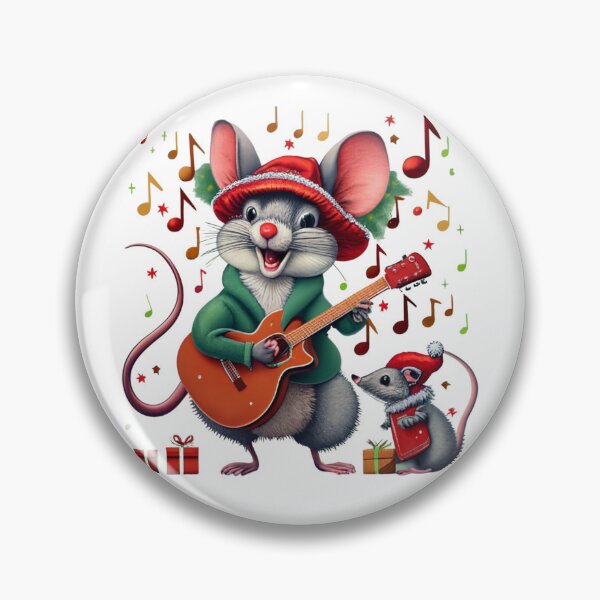 Item preview, christmas mouse and baby mouse playing guitar singing designed and sold by Meandmyshop.