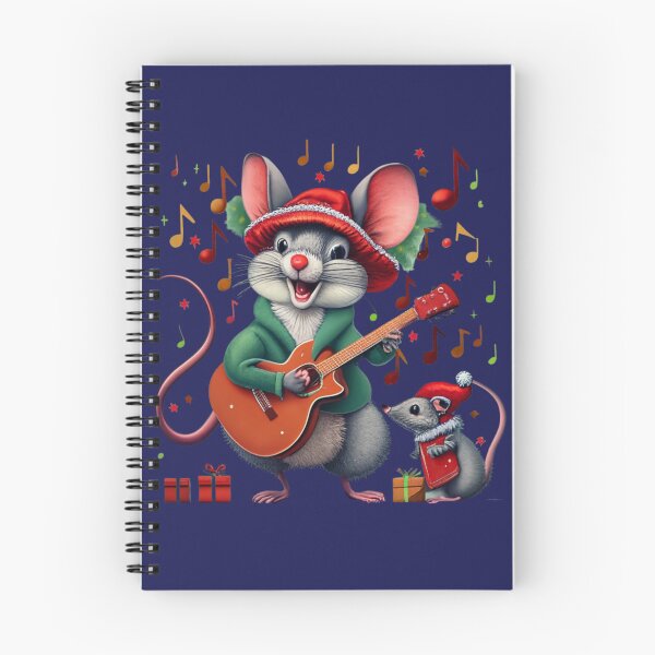 Item preview, christmas mouse and baby mouse playing guitar singing designed and sold by Meandmyshop.