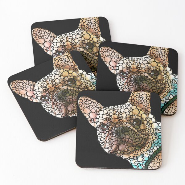 Item preview, Cute Mosaic French Bulldog Dog Art designed and sold by Sharon Cummings Art.