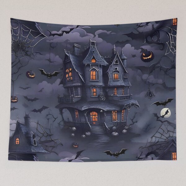 Item preview, Haunted House with Bats and Spiderwebs designed and sold by Best-Art-32.