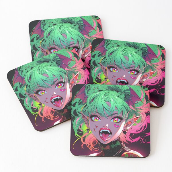 Item preview, Kawaii Heart Tongue Pierced Succubus Demon Anime Girl designed and sold by bubblegoth.