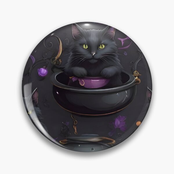 Item preview, Black Cat, Cauldron, and Potion Seamless Pattern - Spooky Halloween Wallpaper designed and sold by Best-Art-32.