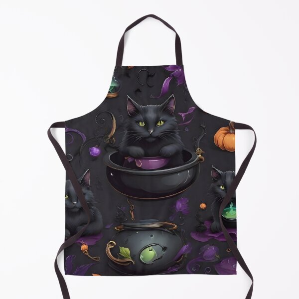 Item preview, Black Cat, Cauldron, and Potion Seamless Pattern - Spooky Halloween Wallpaper designed and sold by Best-Art-32.