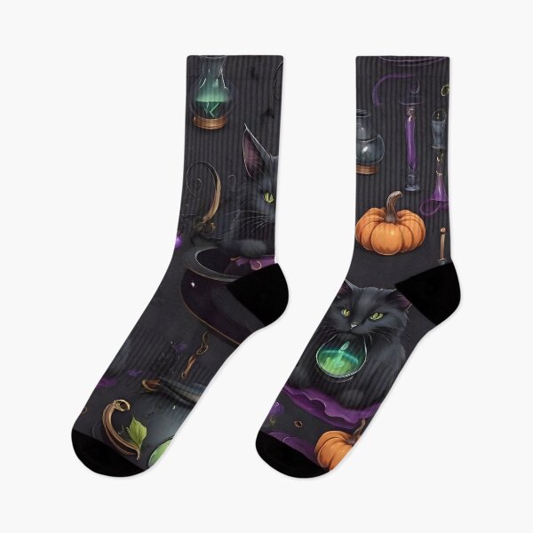 Item preview, Black Cat, Cauldron, and Potion Seamless Pattern - Spooky Halloween Wallpaper designed and sold by Best-Art-32.