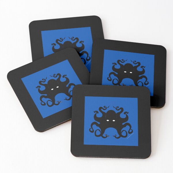 Item preview, Black Octopus Blue Background designed and sold by Robinknabel.