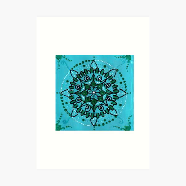 Turquoise mandala Art Print