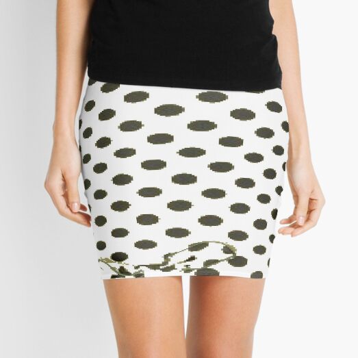 Polka dot, Pattern, design, tracery, weave, drawing, figure, picture Mini Skirt