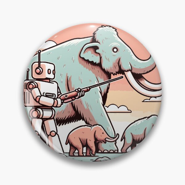 Item preview, Robot Guardian of Majestic Elephants in Pastel Wilderness designed and sold by OniumEth.