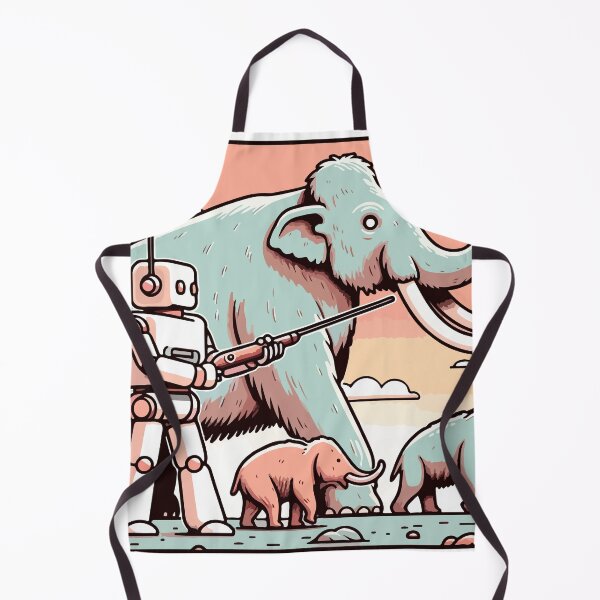 Item preview, Robot Guardian of Majestic Elephants in Pastel Wilderness designed and sold by OniumEth.