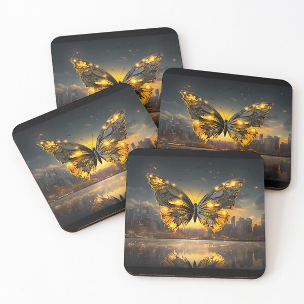 Item preview, Magical golden butterfly in New York designed and sold by AI-Only Creations.