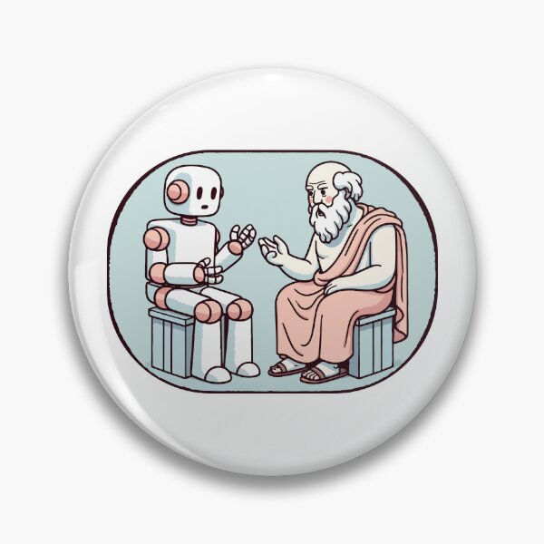 Item preview, Philosophical Robot Engaging with Ancient Greek Scholar designed and sold by OniumEth.