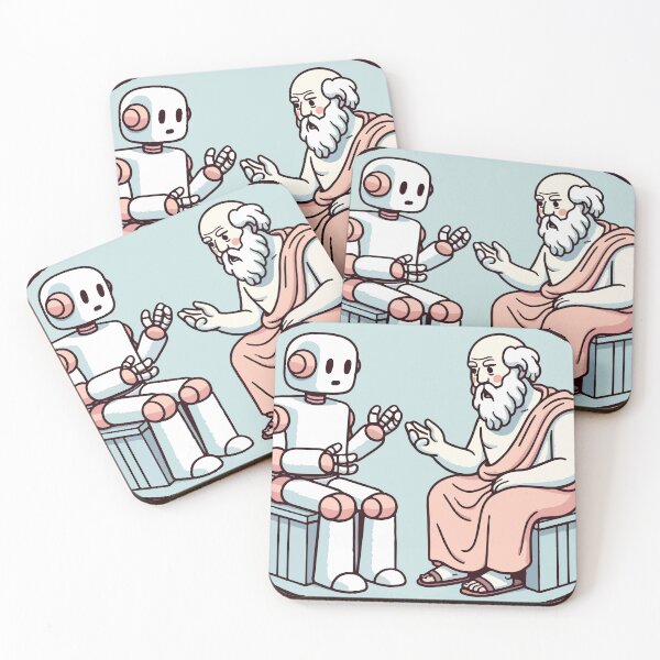 Item preview, Philosophical Robot Engaging with Ancient Greek Scholar designed and sold by OniumEth.