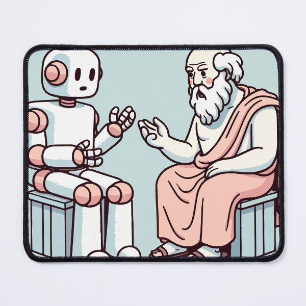 Item preview, Philosophical Robot Engaging with Ancient Greek Scholar designed and sold by OniumEth.