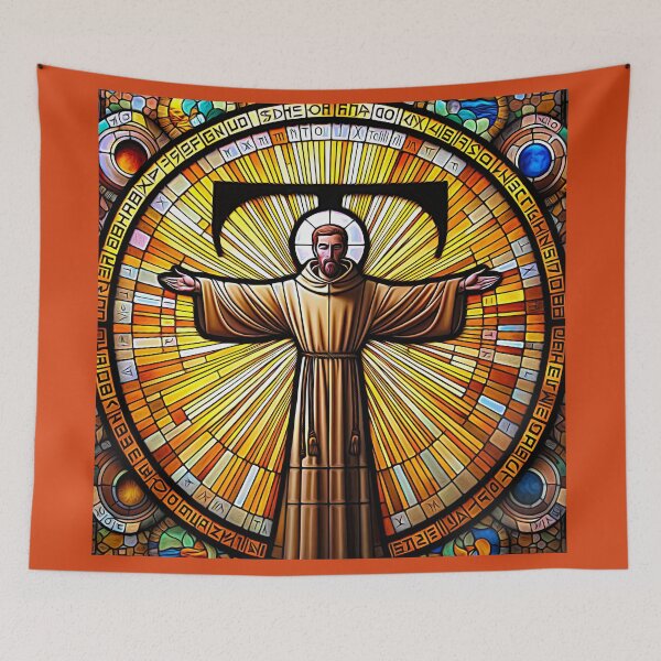 Item preview, Saint Francis of Assisi as a Franciscan Tau Expressionist Effect 2 designed and sold by Artist4God.