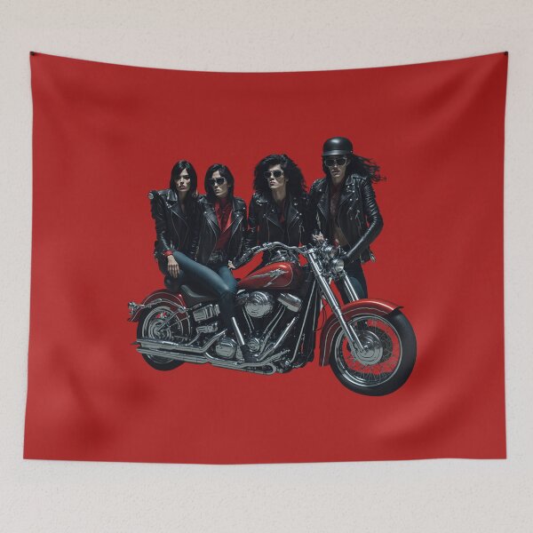 Item preview, Riders Woman group on classic motorcycle on the road designed and sold by Carlos Gudino.