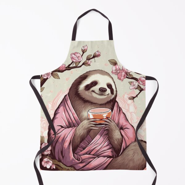Item preview, Cute sloth is having lazy tea party, in old Japanese anime style designed and sold by WallyPink.