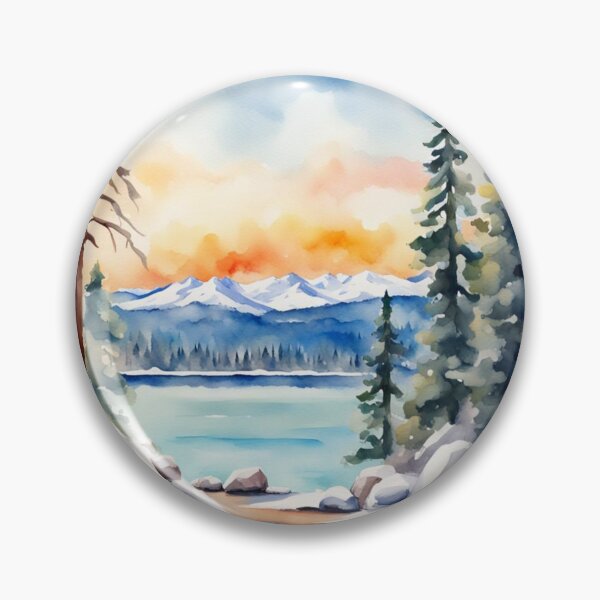 Artikelvorschau, Aquarell Lake Tahoe entworfen und verkauft von Gabriela McDaniel.