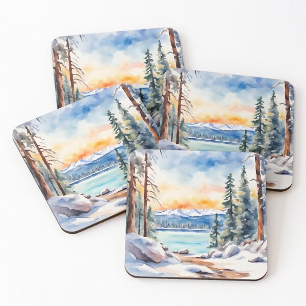 Artikelvorschau, Aquarell Lake Tahoe entworfen und verkauft von Gabriela McDaniel.