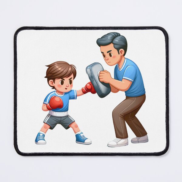 Item preview, father teaching his kid boxing designed and sold by ArtFlow1.