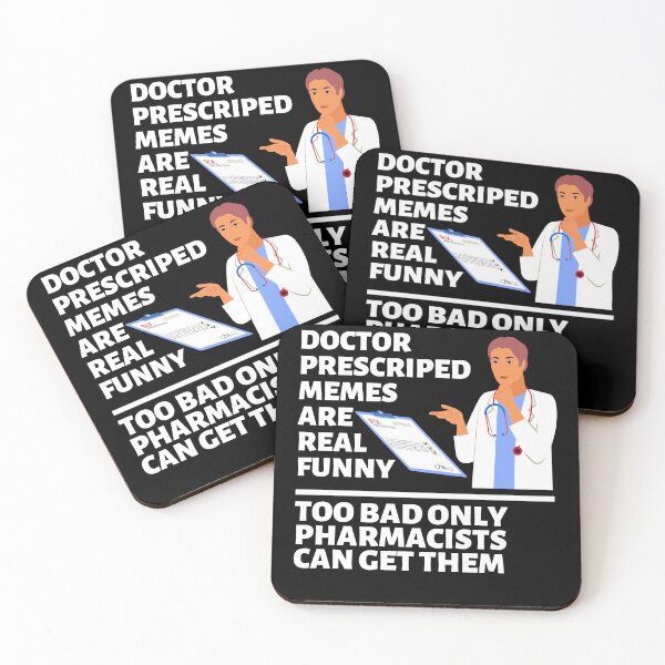 Item preview, Doctor prescribed memes are real funny, fun meme design about doctor handwriting, for dark apparel designed and sold by Moe-Hagag.