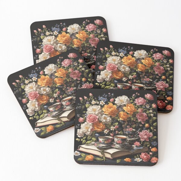 Item preview, Flowery Books And Tea designed and sold by VividPrints Store (+7k ⭐⭐⭐⭐⭐).