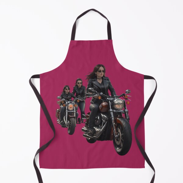Item preview, young girls youth fashion rider group on classic motorcycle on the road designed and sold by Carlos Gudino.
