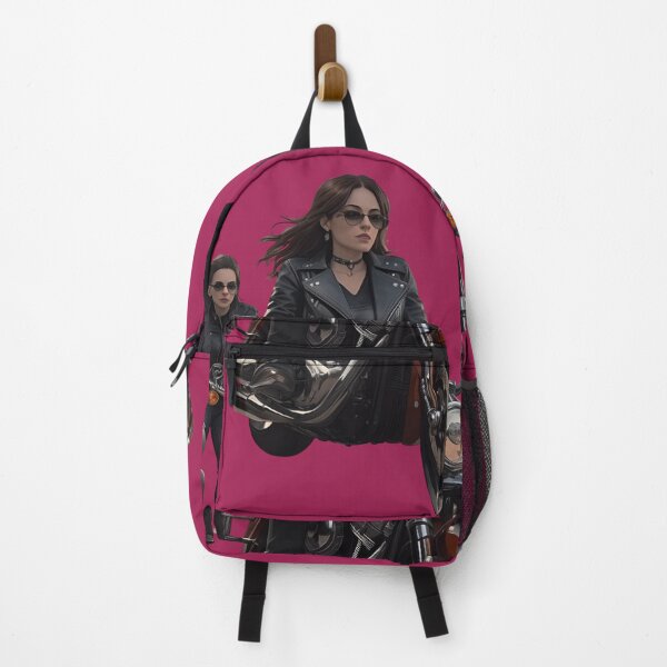 Item preview, young girls youth fashion rider group on classic motorcycle on the road designed and sold by Carlos Gudino.
