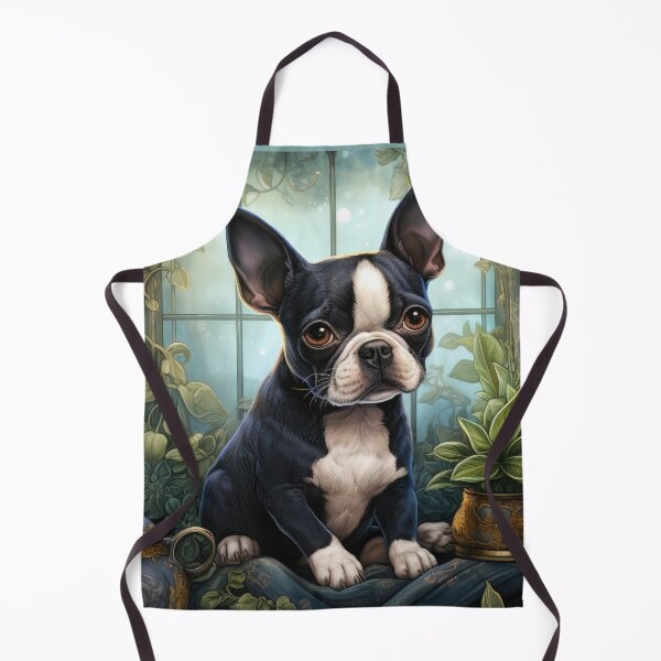 Item preview, cute Boston Terrier dog puppy, illustration designed and sold by WallyPink.