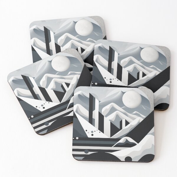 Artikelvorschau, Entdecken Sie "Simplistic & Minimalistic Snowy Winter Alps" mit Bauhaus-Flair entworfen und verkauft von ArtificialGenes.