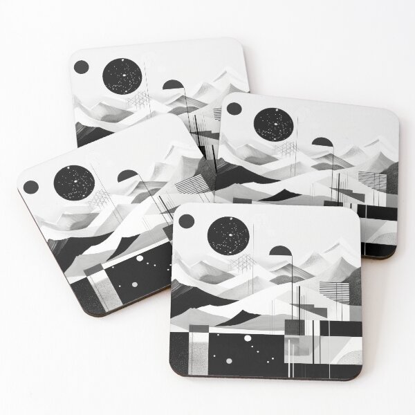 Item preview, Explore "Simplistic & Minimalistic Snowy Winter Alps" with Bauhaus Flair designed and sold by ArtificialGenes.