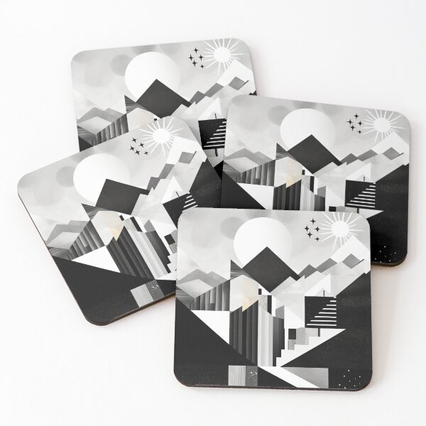 Item preview, Explore "Simplistic & Minimalistic Snowy Winter Alps" with Bauhaus Flair designed and sold by ArtificialGenes.