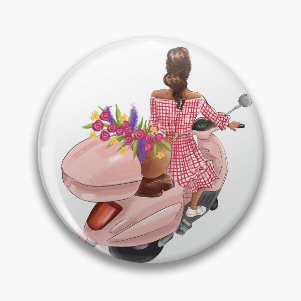 Item preview, Brunette on motocycle designed and sold by reyniramirezfi.