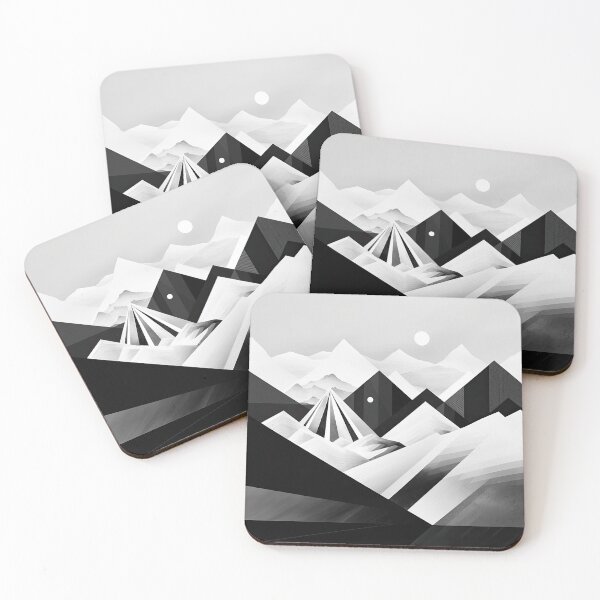 Item preview, Explore "Simplistic & Minimalistic Snowy Winter Alps" with Bauhaus Flair designed and sold by ArtificialGenes.