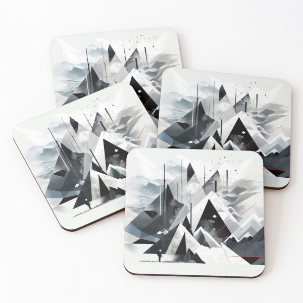 Artikelvorschau, Entdecken Sie "Simplistic & Minimalistic Snowy Winter Alps" mit Bauhaus-Flair entworfen und verkauft von ArtificialGenes.