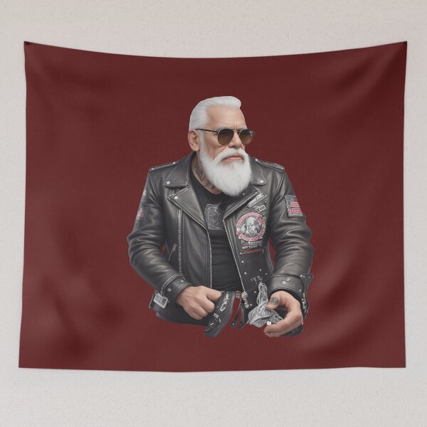 Item preview, Wild old rider with black leather jacket designed and sold by Carlos Gudino.