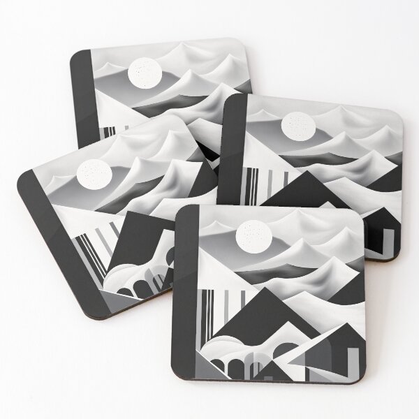 Artikelvorschau, Entdecken Sie "Simplistic & Minimalistic Snowy Winter Alps" mit Bauhaus-Flair entworfen und verkauft von ArtificialGenes.