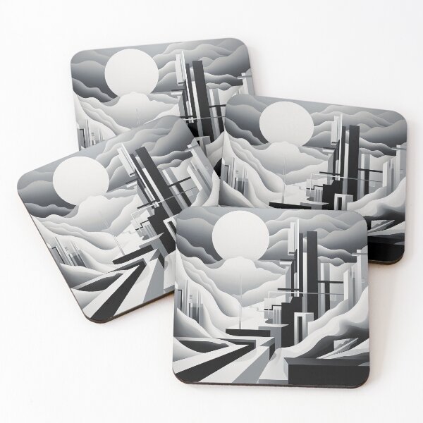 Item preview, Explore "Simplistic & Minimalistic Snowy Winter Alps" with Bauhaus Flair designed and sold by ArtificialGenes.