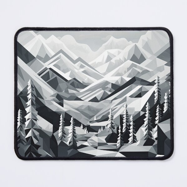 Item preview, Explore "Simplistic & Minimalistic Snowy Winter Alps" with Bauhaus Flair designed and sold by ArtificialGenes.