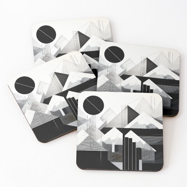 Artikelvorschau, Entdecken Sie "Simplistic & Minimalistic Snowy Winter Alps" mit Bauhaus-Flair entworfen und verkauft von ArtificialGenes.