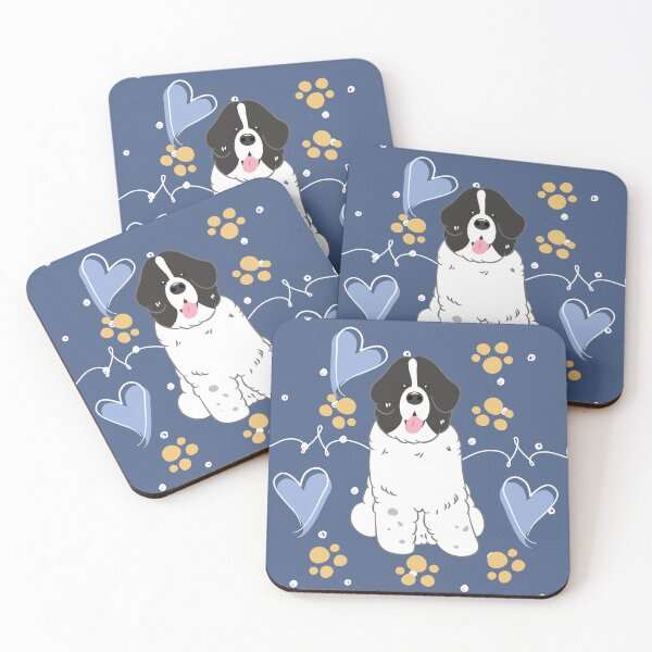 Item preview, LOVE Black White Newfie Newfoundland Landseer Dog 2 designed and sold by Lulupainting.