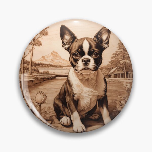 Item preview, Boston Terrier: The Lively Elegance of Wood (Pyro Pets Art - 103) designed and sold by pyropetsart.