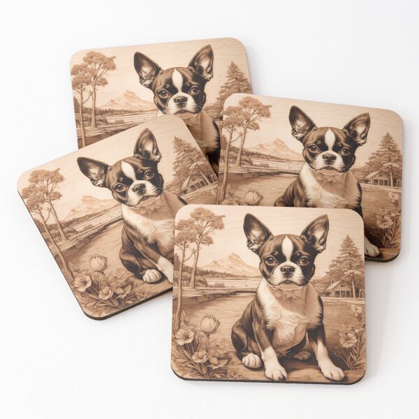 Item preview, Boston Terrier: The Lively Elegance of Wood (Pyro Pets Art - 103) designed and sold by pyropetsart.