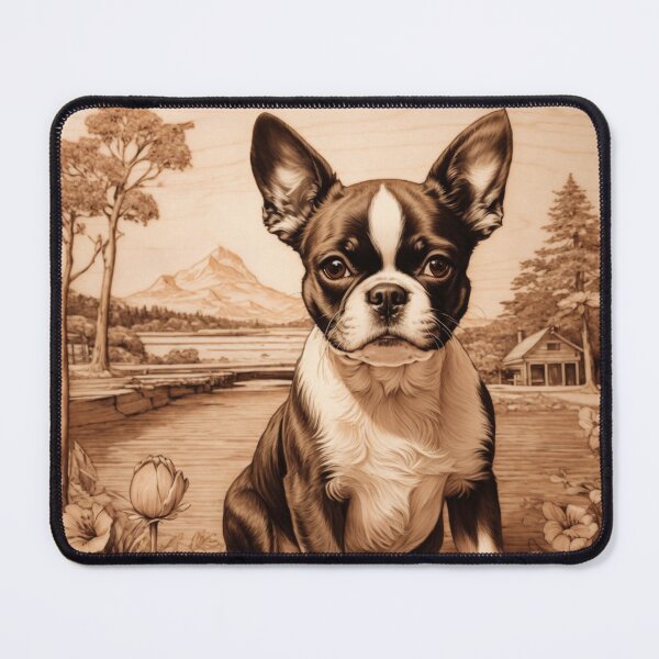 Item preview, Boston Terrier: The Lively Elegance of Wood (Pyro Pets Art - 103) designed and sold by pyropetsart.